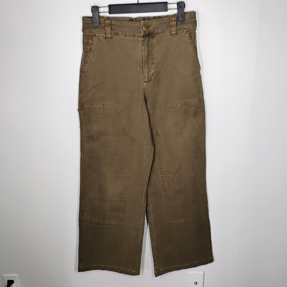YFB‎ Young Fabulous & Broke Green Wide Leg Carpenter Jeans Med Green Double Knee